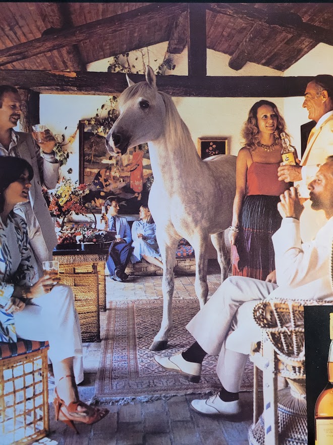 Publicité pour le whisky White Horse, dégustation au club-house – le scotch toujours le bienvenu – affiche signée par Michael Joseph. – Image 2