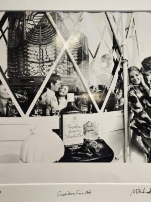 Gordon's gin test print - six couples up the lighthouse drinks party, authentic darkroom print by Michael Joseph
