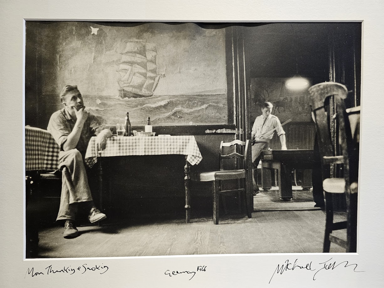 Man thinking and smoking, Germany, authentic darkroom print by Michael Joseph