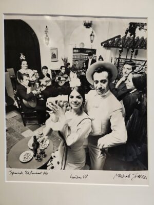 Spanish restaurant, flamenco dancers enjoying the music, test print by Michael Joseph