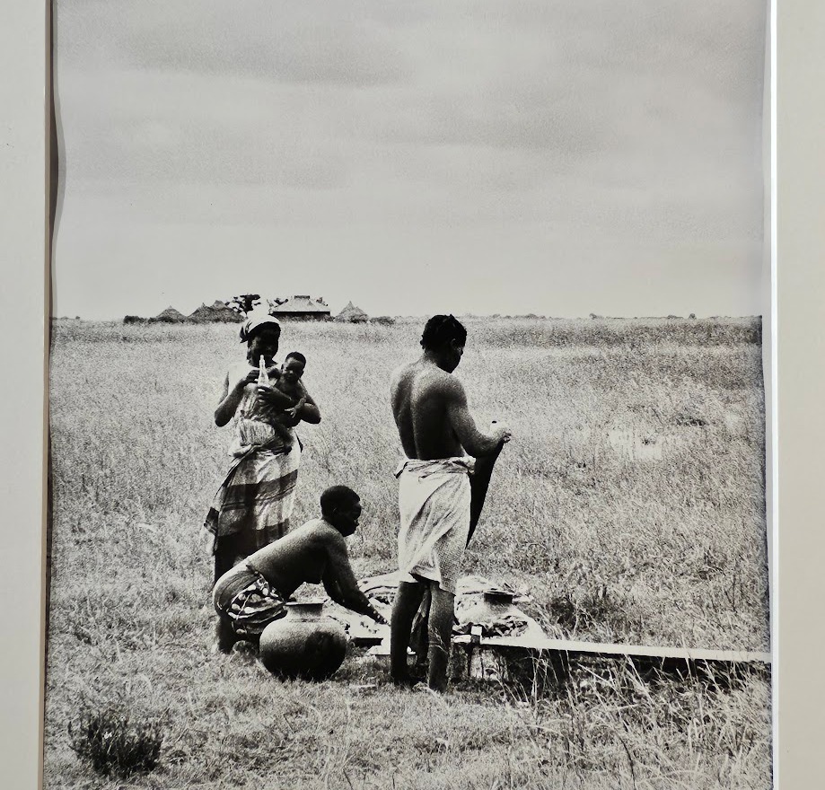 African family working in a field, authentic darkroom print by Michael Joseph