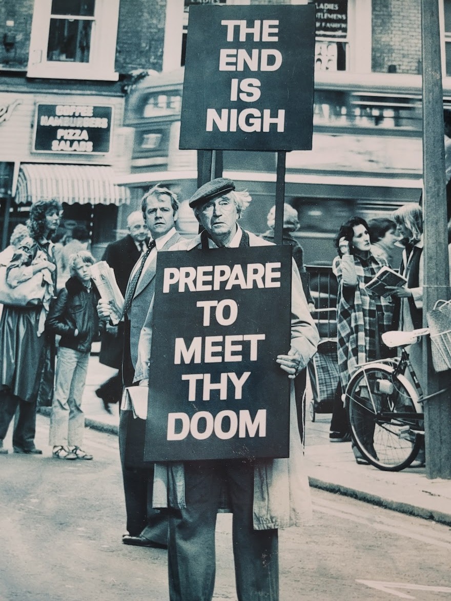 The end is nigh - prepare to meet thy doom, unusual sixties street scene by Michael Joseph – Image 2