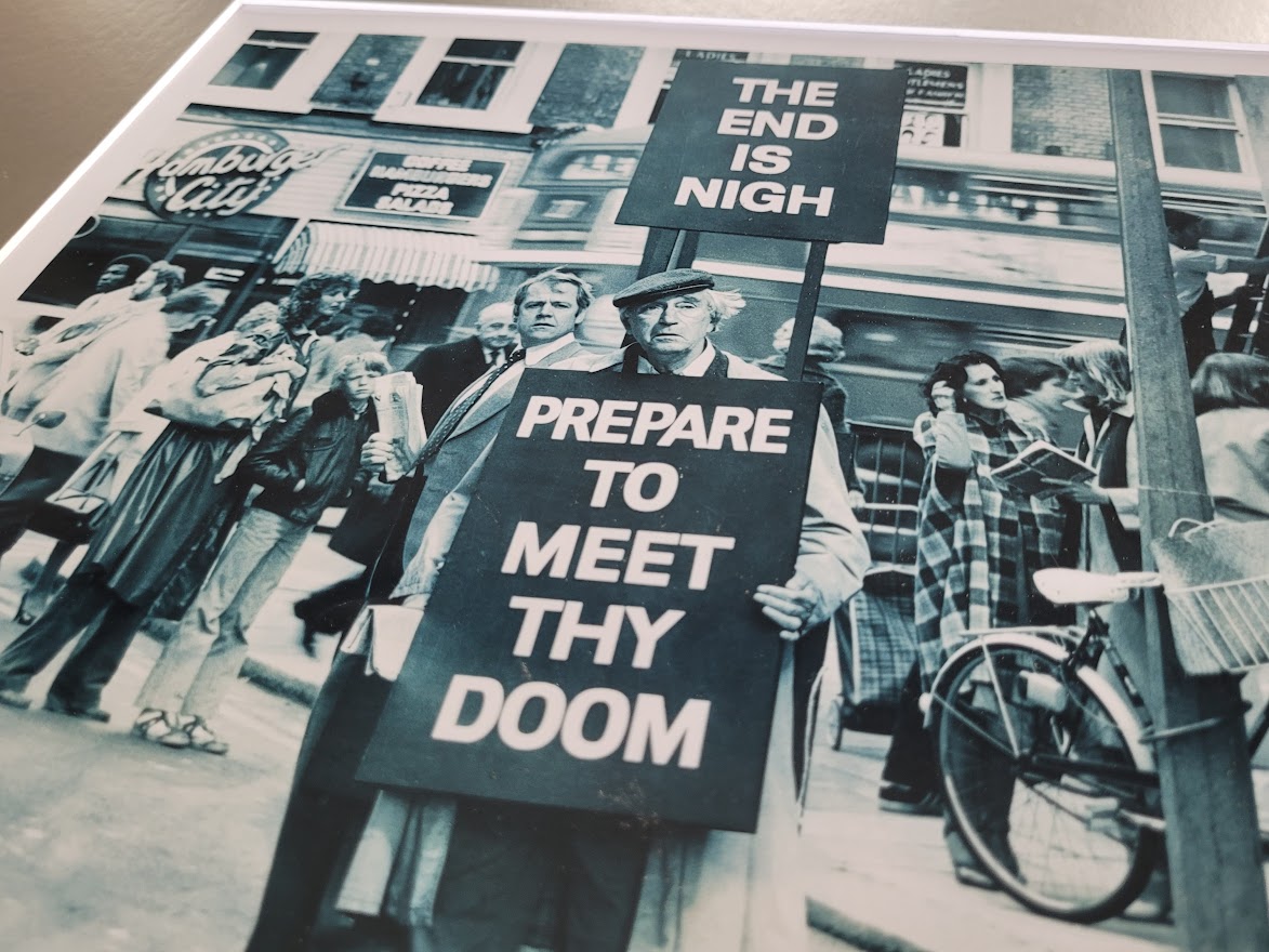 The end is nigh - prepare to meet thy doom, unusual sixties street scene by Michael Joseph – Image 3