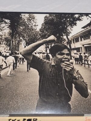 South Vietnam, anxious student rebel guardian newspaper photo from reportage by Michael Joseph