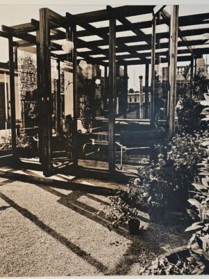 West Central Street Rooftop garden room structure, stained glass at photographer's studio by Michael Joseph
