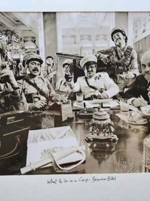 What to do in a coup, sepia test print by Michael Joseph