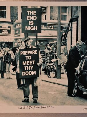 The end is nigh - prepare to meet thy doom, unusual sixties street scene by Michael Joseph