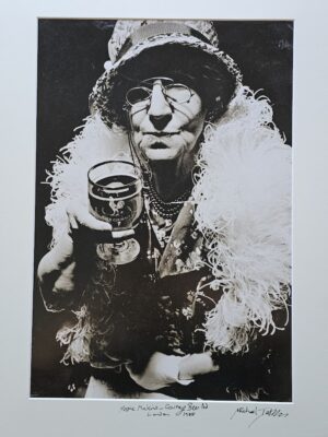 Elderly lady drinking Courage beer - vintage test print on Kodalith paper by Michael Joseph
