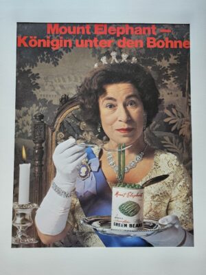 Queen lookalike pea advert - laminated print by Michael Joseph