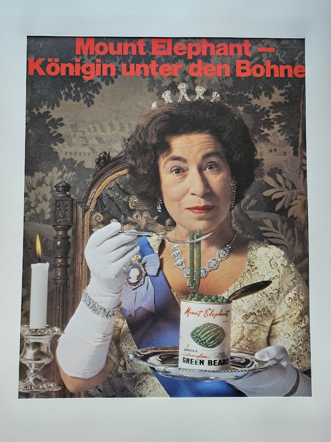 Queen lookalike pea advert - laminated print by Michael Joseph