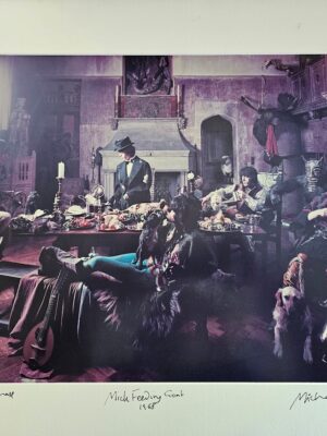Mick Feeding Goat - Beggar's Banquet photo-shoot from 7th June 1968, featuring all of the Rolling Stones, by Michael Joseph