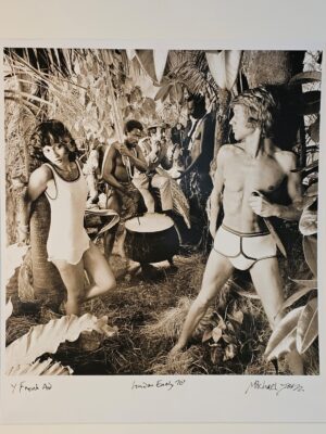 Tarzan, Jane and a chef in the jungle, stereotypical underwear ad authentic darkroom test print by Michael Joseph