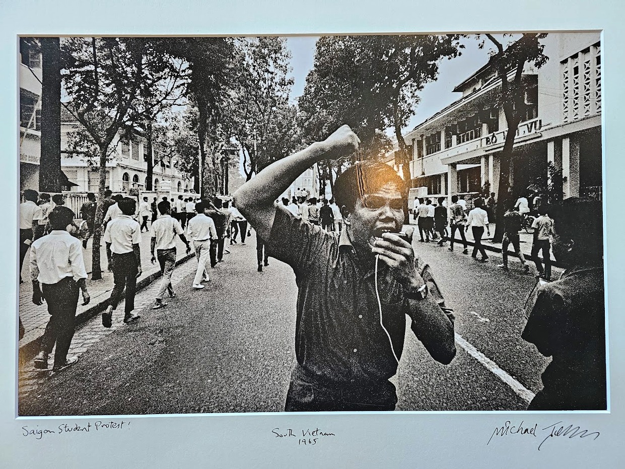 Saigon student protesting in the street during the Vietnam War by Michael Joseph