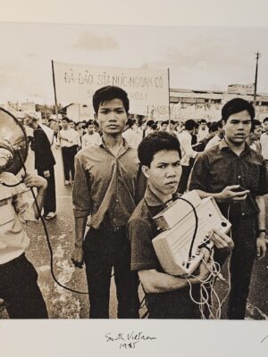 Saigon students at street protest, during Vietnam war by Michael Joseph