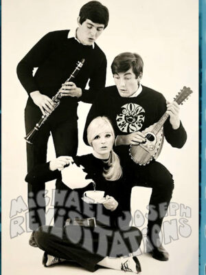 Join the tea set dressed in black, Groovy Groups Collection, London Advertising Photography Postcard by Michael Joseph