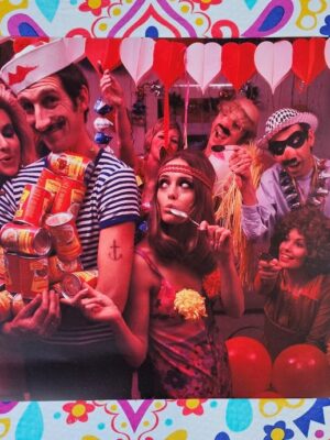 Maggi fancy dress party - several fun young individuals having a party, limited edition poster by Michael Joseph