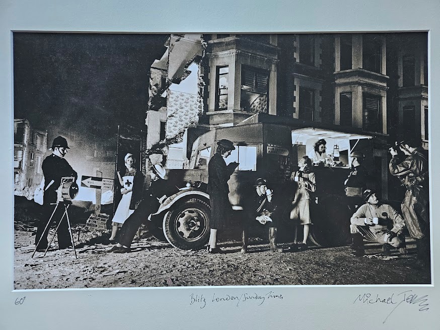 Blitz London scene recreated for an advertising campaign by Michael Joseph