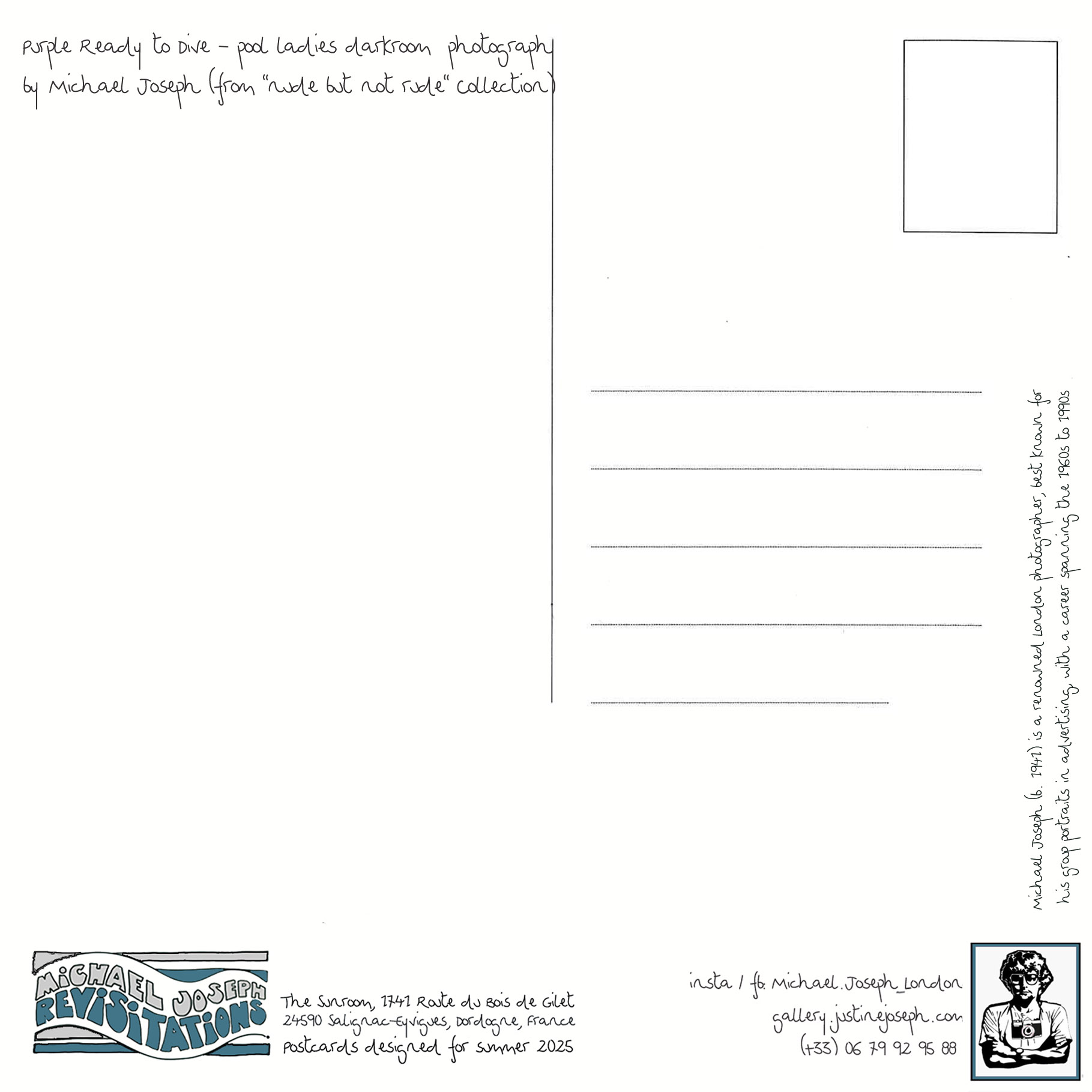 Prêt à plonger, Collection Nu mais pas grossier, Photographie publicitaire londonienne Carte postale de Michael Joseph – Image 3