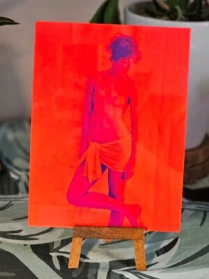 Nivea Frontal – Red glossy print on aluminium, from an original negative by Michael Joseph